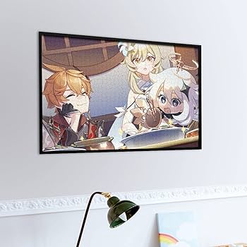 【原神グッズ】鐘離　1000ピースパズル　額縁付き 原神グッズ】鐘離 1000ピースパズル 額縁付き