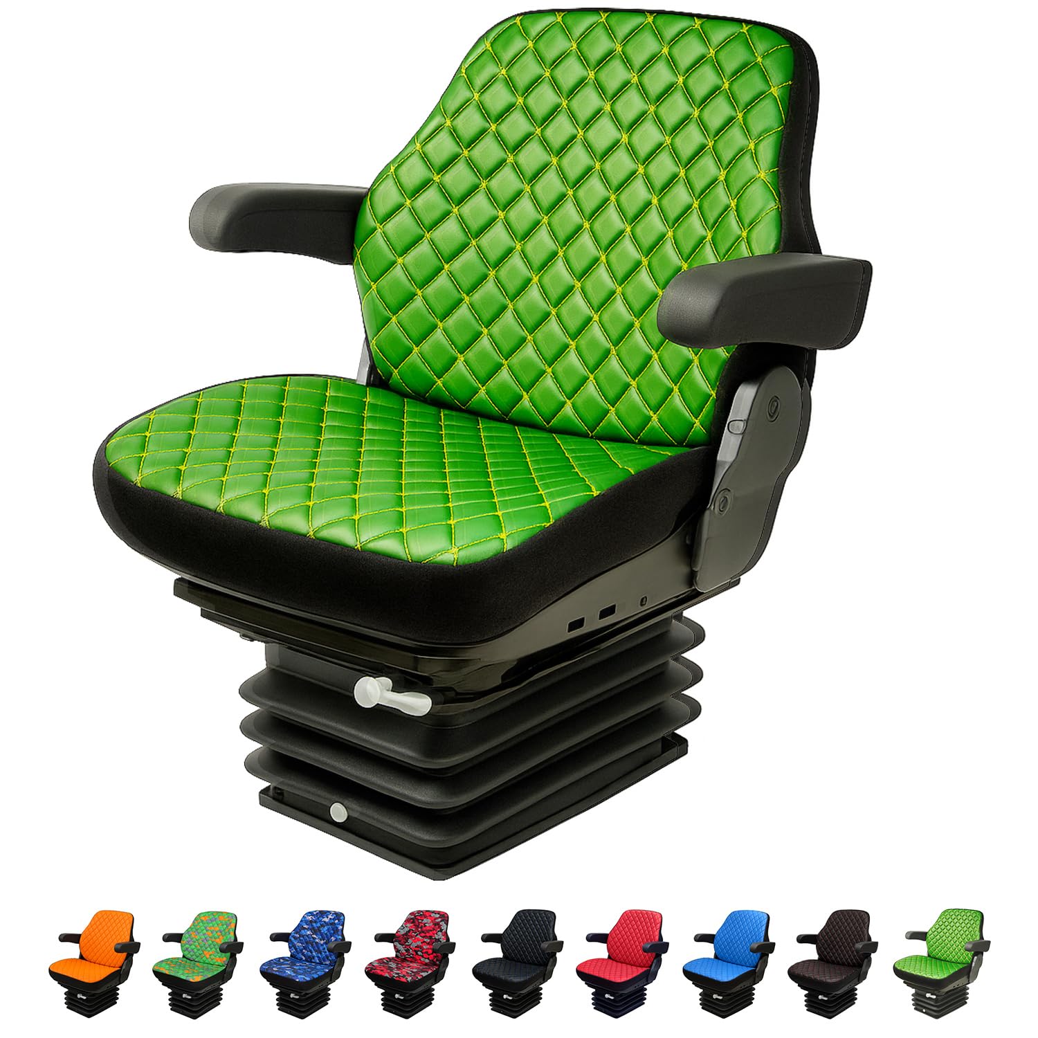 Funda de Asiento de Tractor Resistente para Tractores de gabinete sin reposacabezas, Funda de Asiento para Tractor John Deere, patrón de Camuflaje, 8 Colores (JD Esquema de Color)