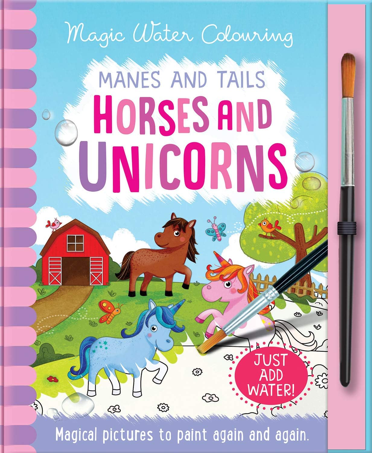 Manes and Tails - Horses and Unicorns, Mess Free Activity Book (Magic Water C...