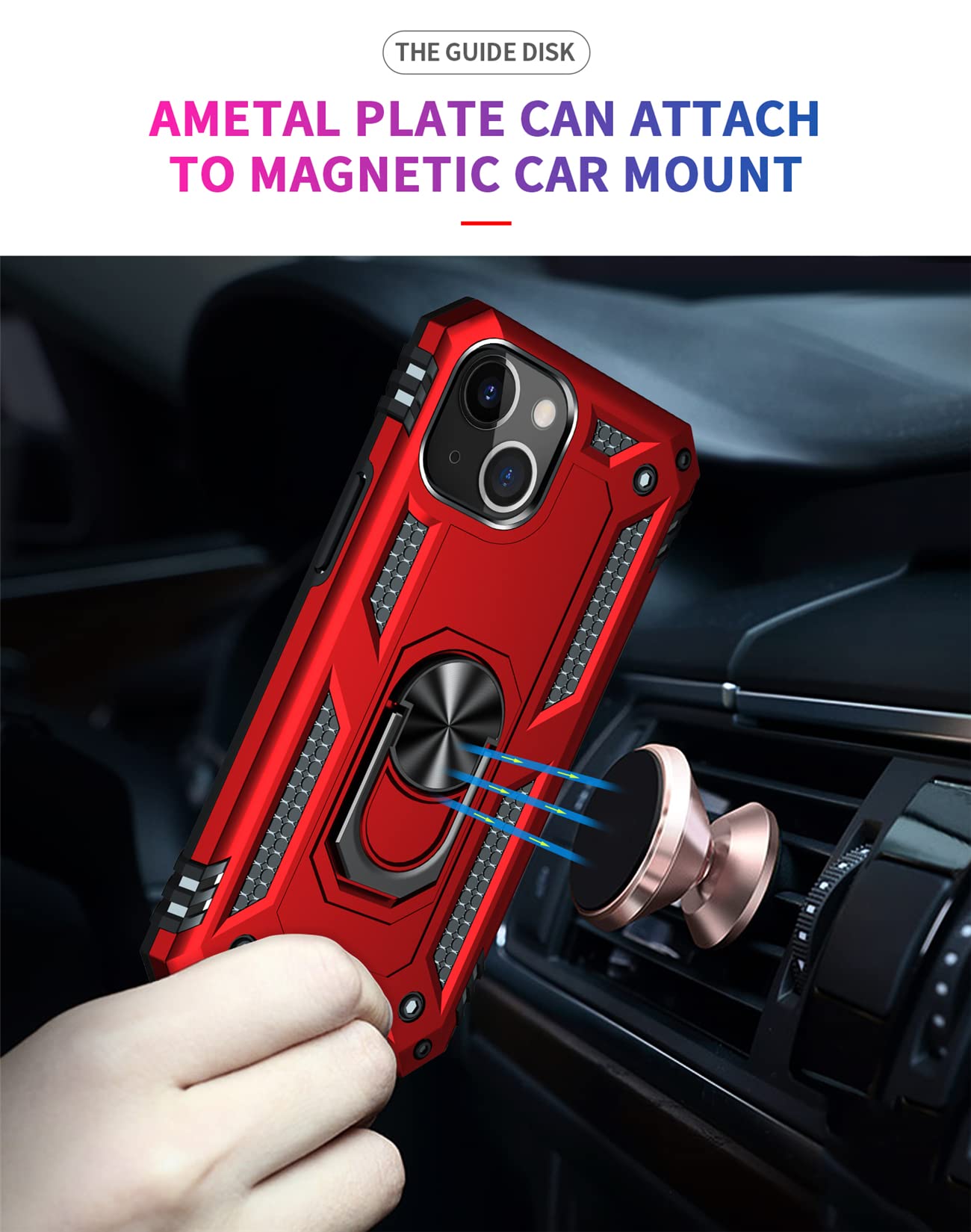 Custodia per Apple iPhone 13 Mini Cover, Smart Display laterale Piccolo display Custodia protettiva per telefono, Custodia antiurto TPU per Apple iPhone 13 Mini-Rosso