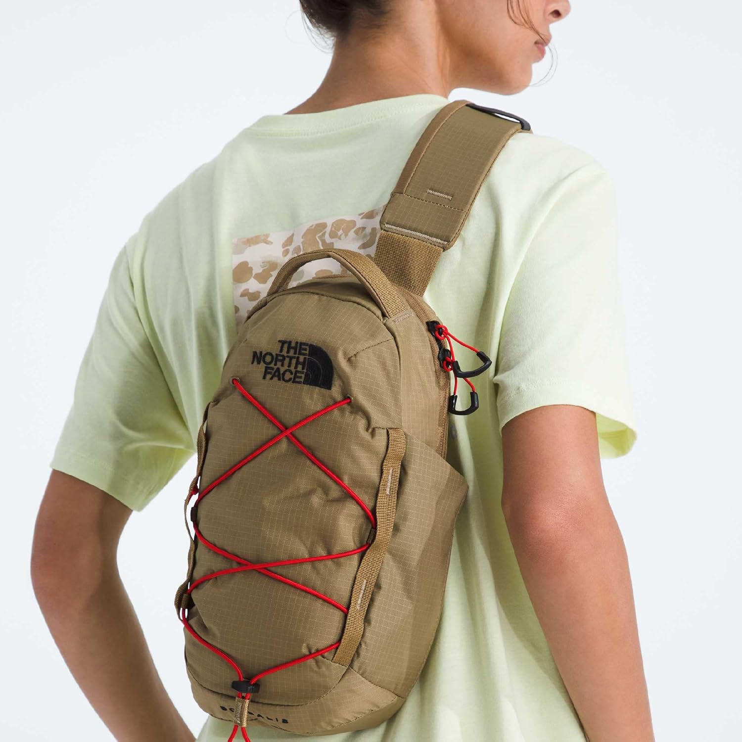 The North Face Borealis Sling Bag - Crossbody Bag, Water Repellent, Adjustable Strap, Multiple Compartments, Cedar/Lava Red, One Size - Image 5