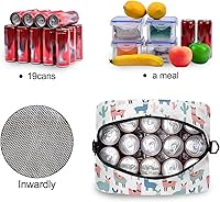 Vista 4 de Bolsas de almuerzo de alpaca con llama para mujer, con plantas tropicales, cactus, bolsa de almuerzo, resistente al agua, térmica, hielera