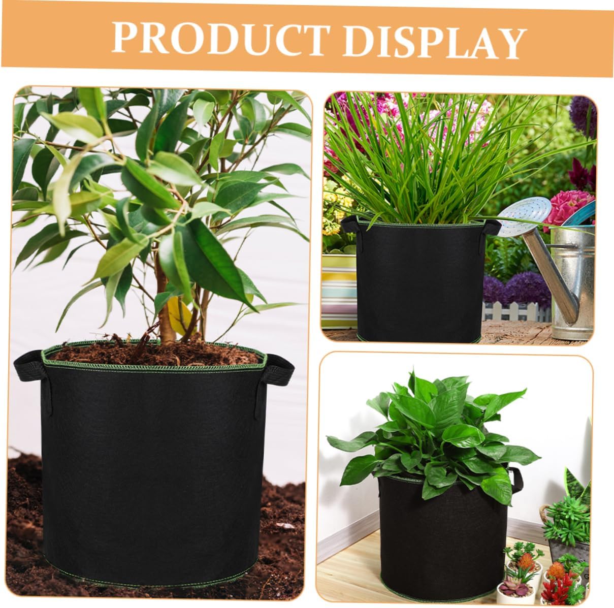 Mipcase 30pcs Non-Woven Fabric Vegetable Grow Bags Handles for Easy Planting and Harvesting for Potatoes and Plants