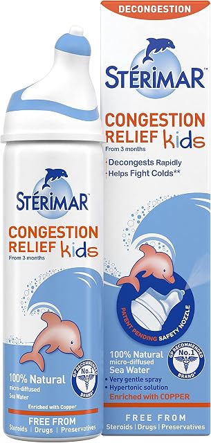 Sterimar Congestion Relief Kids - 100 Percent Natural Sea Water Based Nasal Spray - 50 ml Can