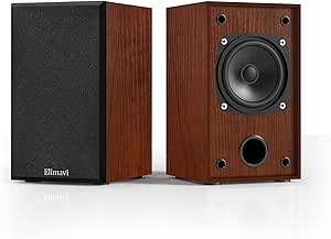 Passive Bookshelf Speakers with Wood Grain Finish for Home Theater