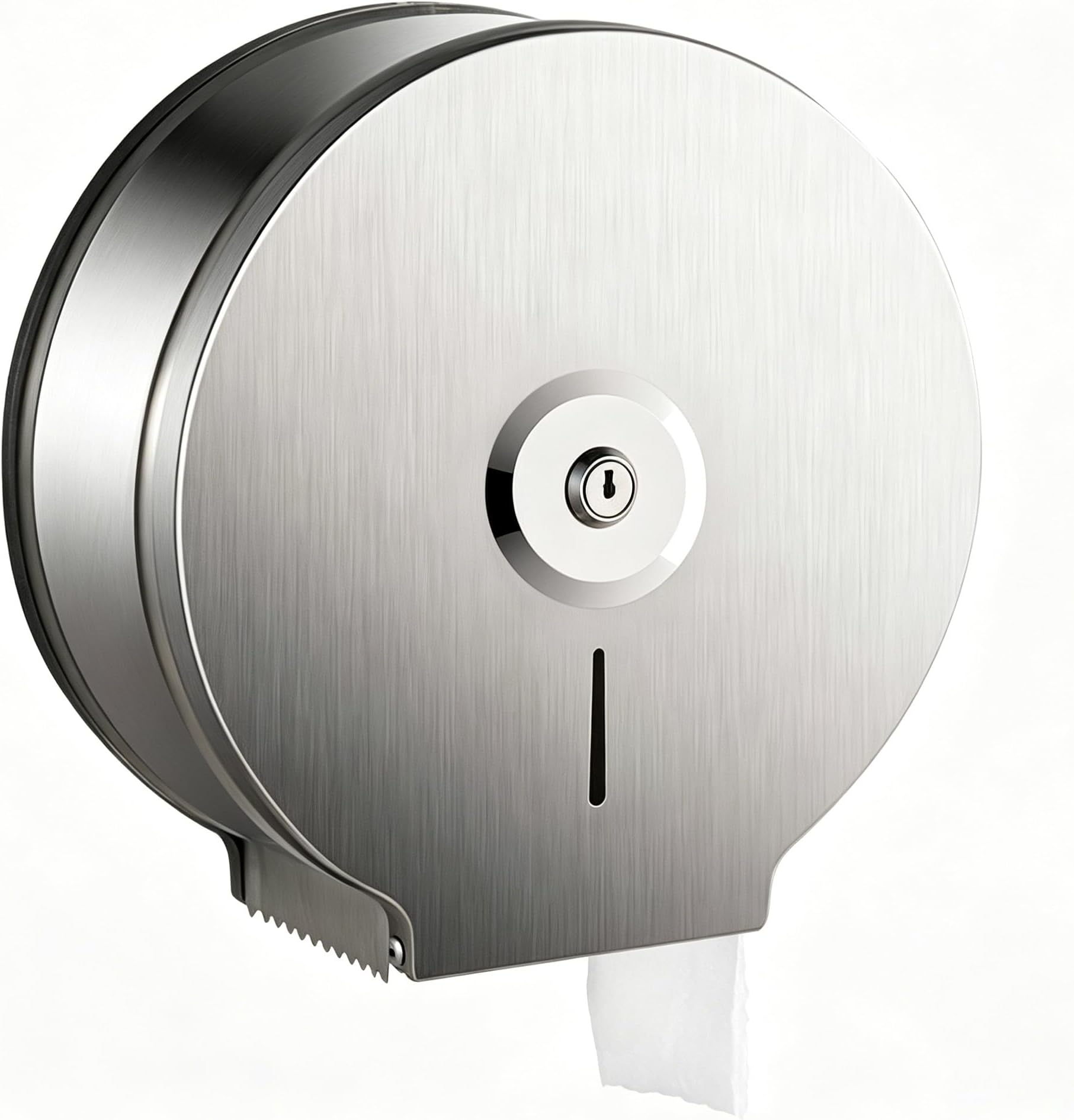 Brushed Stainless Steel Paper Towel Dispenser Wall Mount, Commercial Jumbo Toilet Paper Dispenser, 9 Inch Roll with 2.5 Core, Toilet Paper Holder Bath Tissue Dispenser Lock Key…