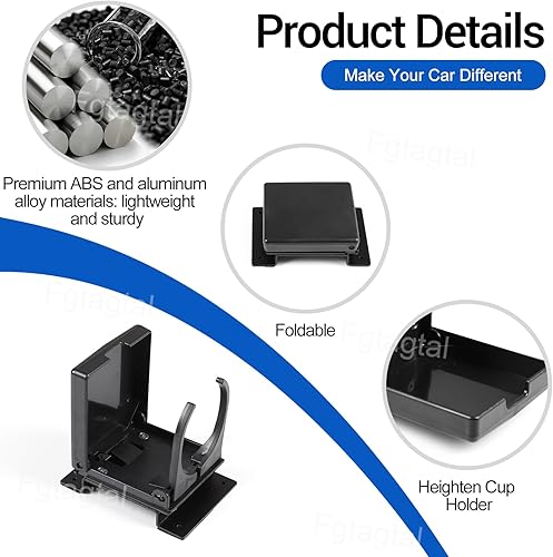 Miniatura 3 de Portavasos para automóvil compatible con Toyota FJ Cruiser 2007-2021, soporte para tazas de salida de aire lateral del automóvil, consola central,