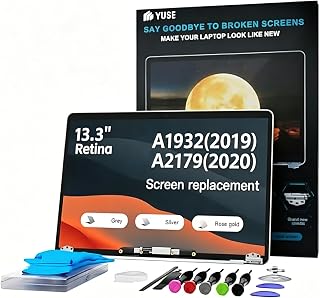 Screen Replacement for MacBook Air 13.3" A1932 2019/A2179 2020 Display-Gold | Model：EMC 3302 EMC 3184 MVFH2 MVFJ2 MWTJ2 MWH22, Full LCD, Display Assembly, 2560x1600，Fix Kit, Installation Guide
