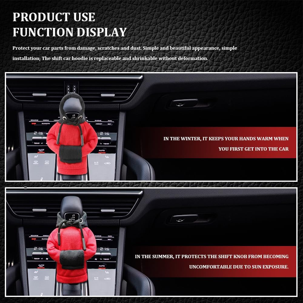 Universal Gear Shift Cover, 4.76Inch Funny Shifter Hoodie, Car Shifter Stick Protector Decoration for Most Car Gear Shift Levers image 5