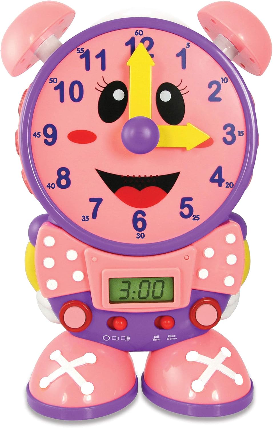 The Learning Journey Telly The Teaching Time Clock Pink - Electronic Analog & Digital Time Telling Aid with Two Quiz Modes & Night Light - Preschool Toys & Gifts for Boys & Girls Ages 3 & Up