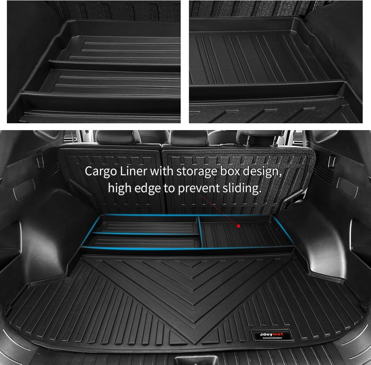 Floor Mats & Cargo Liner Set Compatible for Hyundai Tucson 2022 2023 2024 2025 2026 Accessories All Weather Rubber Protect Mat Black (Fit All Models) (Floor Mats+Cargo Liner) - Image 3