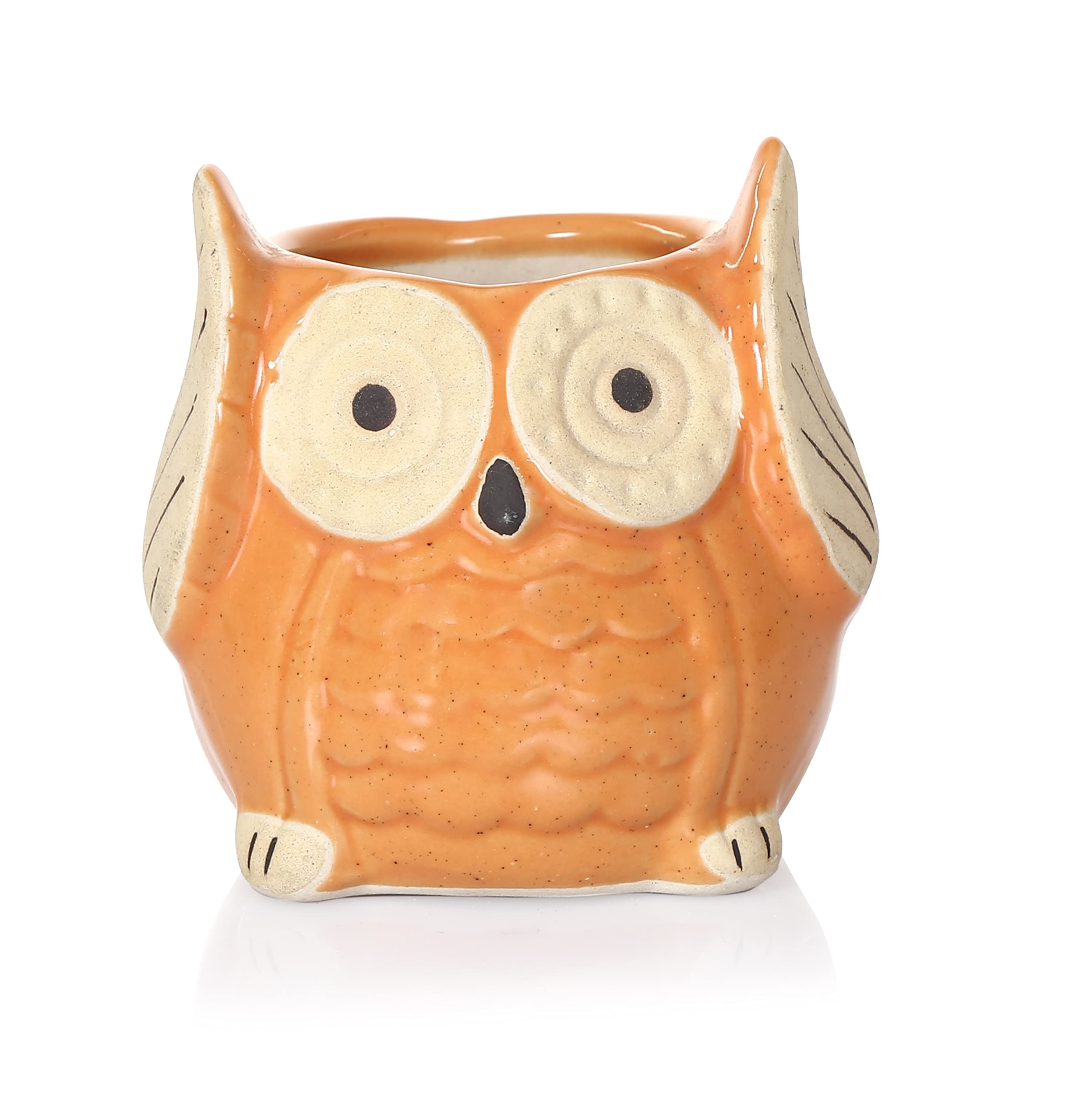 SOLIDA Ceramic pots for Plants Shape Ceramic Flower Pot Indoor Outdoor Planter Handicraft Plant Container Set Multipurpose Pot for Home Garden & Office Décor Owl Shape Big Eyes Orange (Pack of 1) (B0BD1YR8LD) Amazon Price History, Amazon Price Tracker
