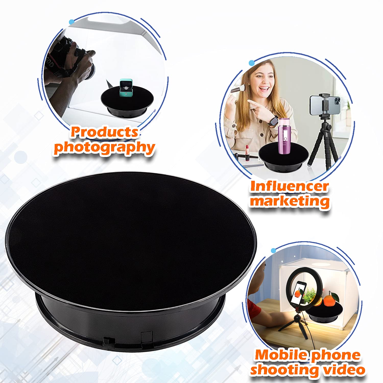 Haofy 360° LED-Drehteller – Elektrische Rotieren Produktbild-Vorschau 5