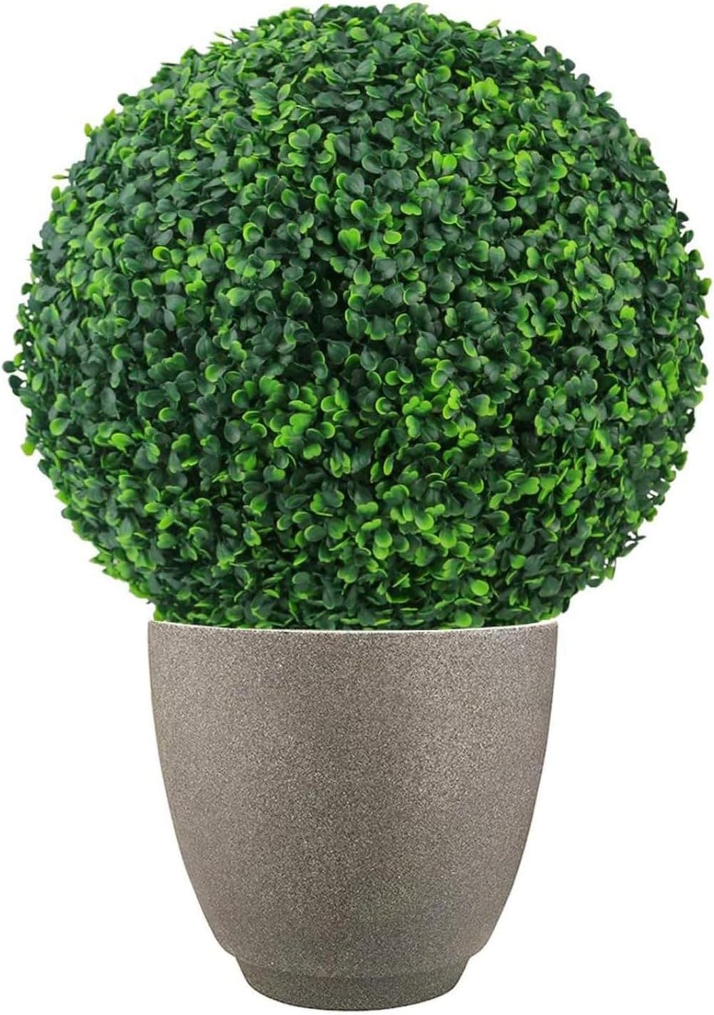2 PCS 15 Inch Artificial Plant Topiary Ball Faux Boxwood Decorative Balls for Backyard,Balcony,Garden,Wedding DéCor