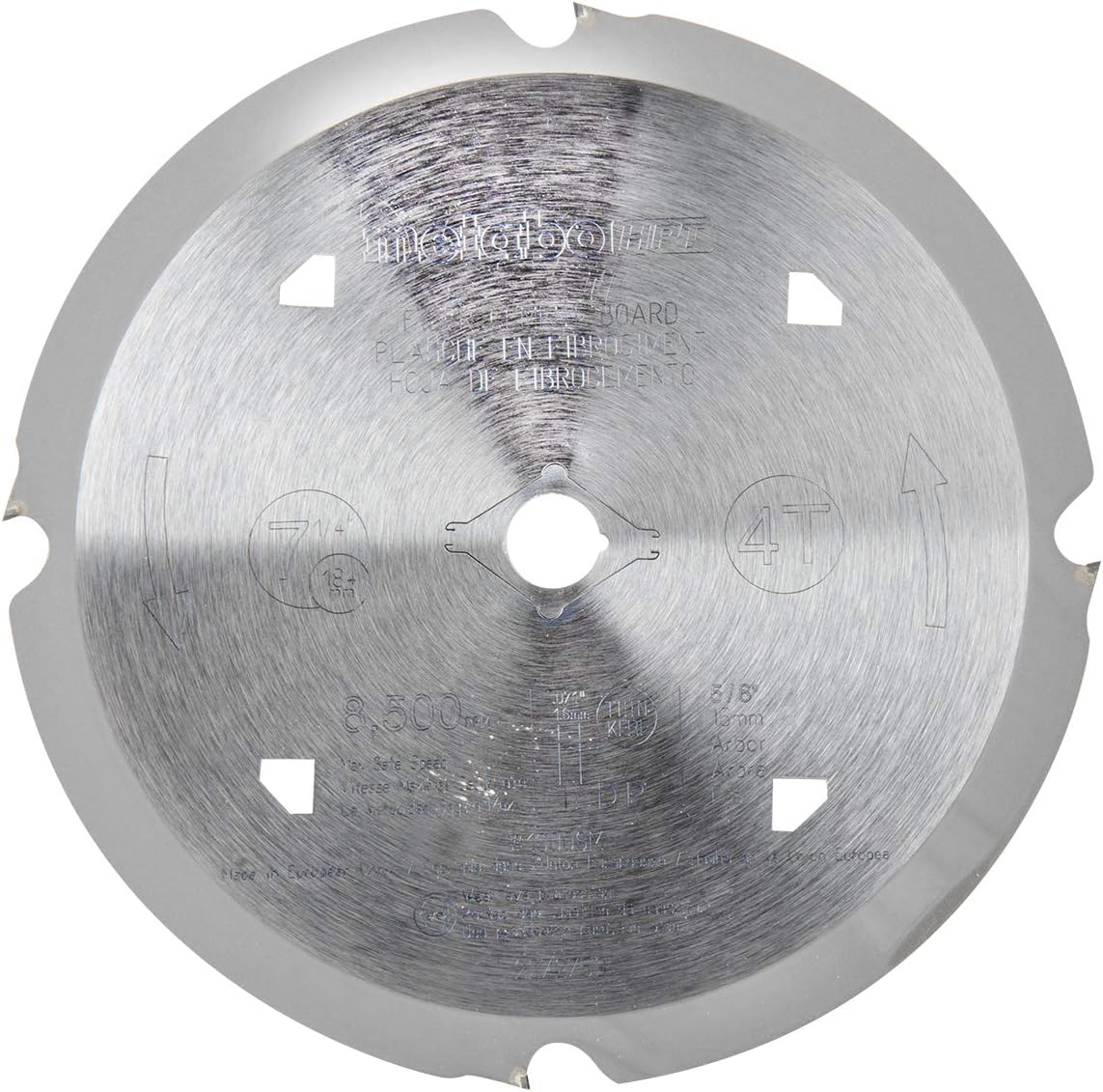 Fiber Cement Blade, 7-1/4", Polycrystalline Diamond Tip, 5/8" Diameter, 4-Tooth, For Use With Circular Saws, (18008M)
