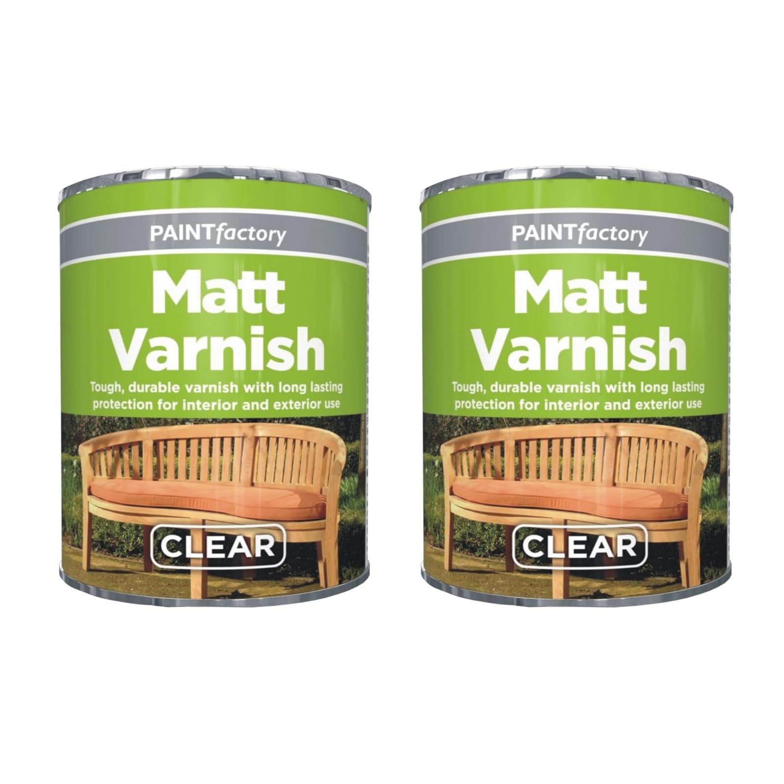 Pnjb 2Pcs Clear Matt Varnish Tin Paint, Paint For Surfaces Like Wood, Metal & Concrete, Interior Exterior Protection,Long Lasting, Quick Drying,300Ml (2Pcs)
