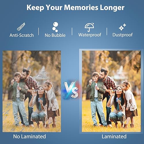 Miniatura 7 de Laminadora, máquina laminadora 11 en 1 con 36 hojas de laminación, tamaño A4carta, laminador térmico de escritorio, 2 modos de temperatura, 3