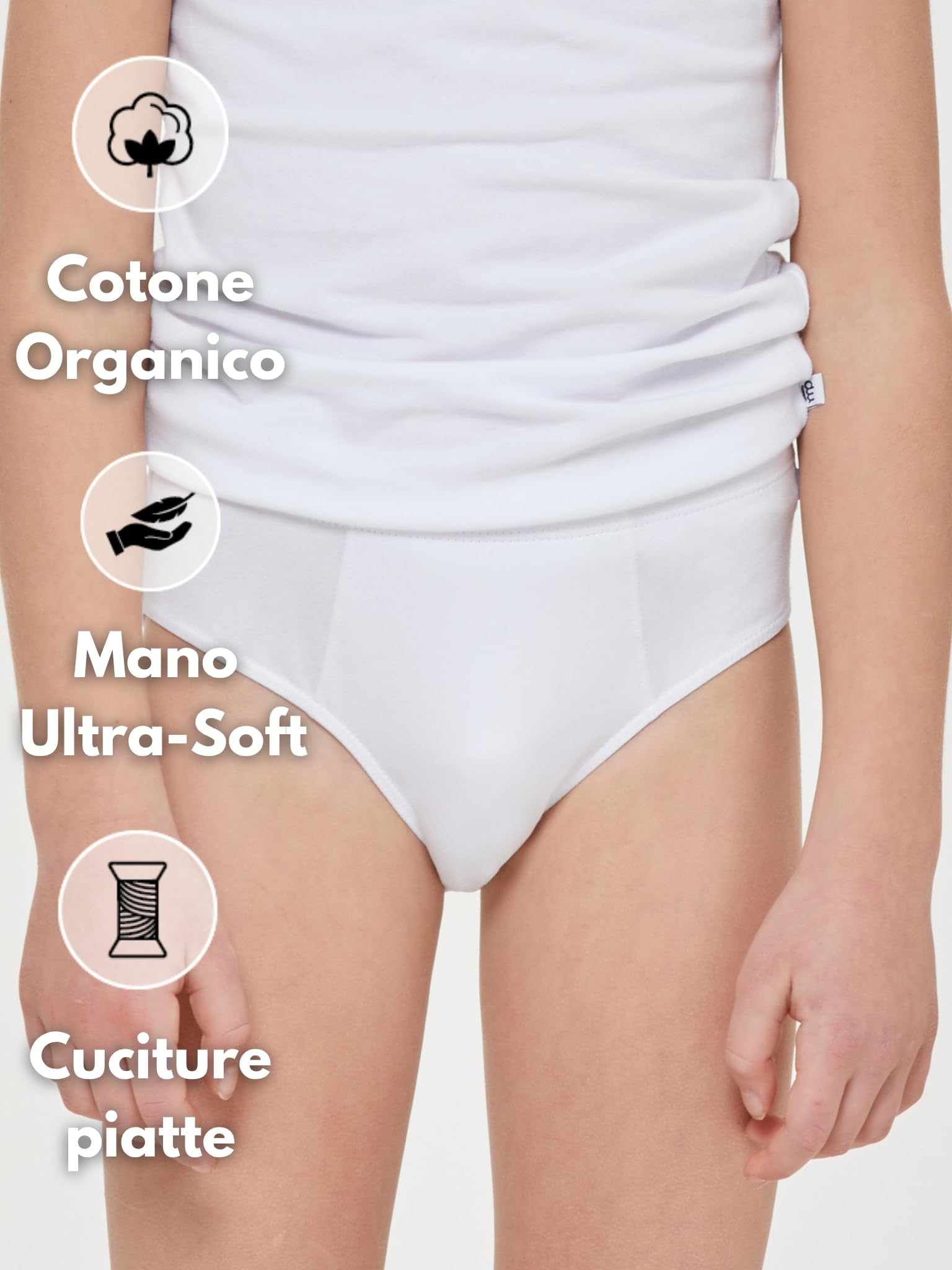 POMPEA 6 Pezzi Slip Bambino in Cotone, Mutande per Bambini in Tessuto Jersey
