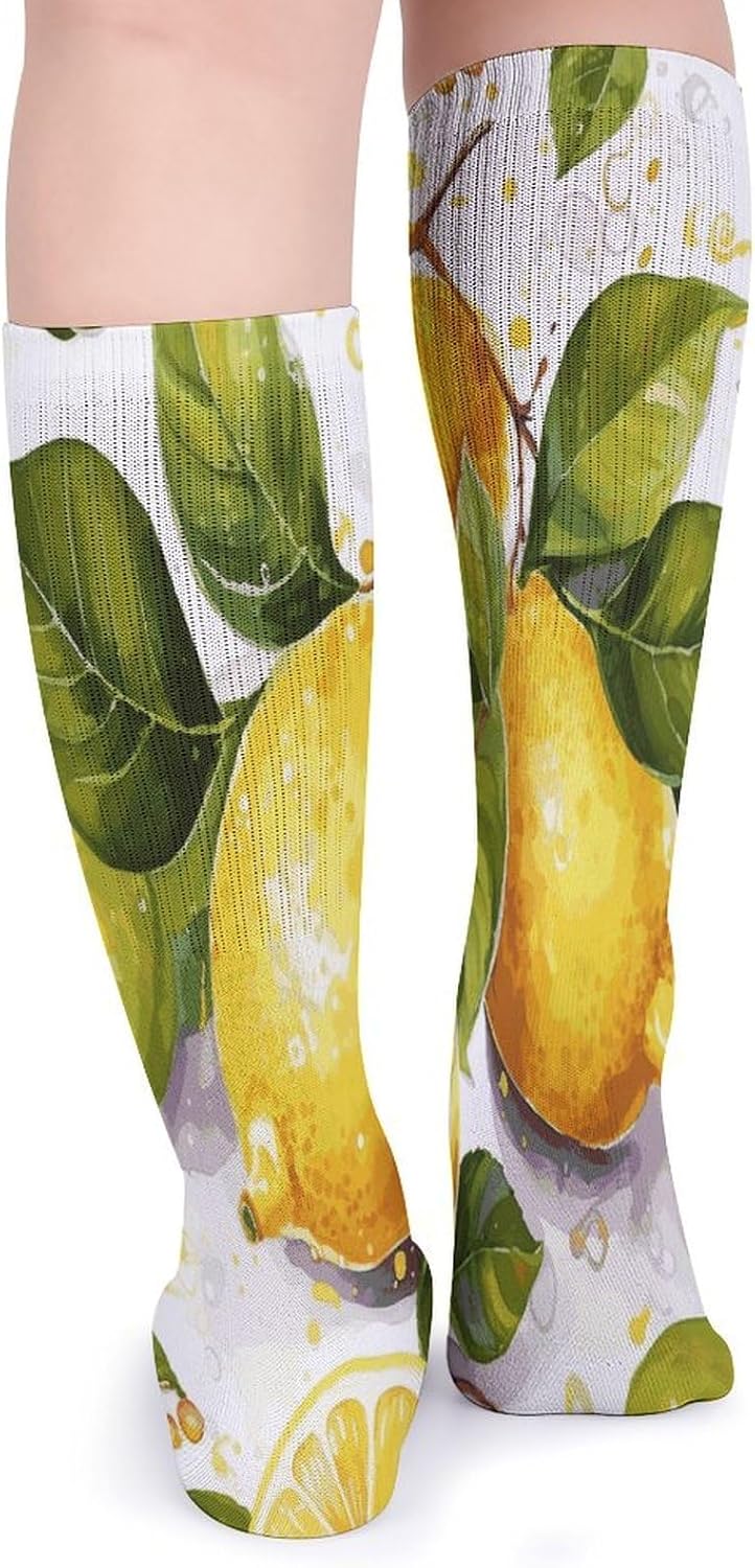 Fruits Lemon Stocking - Cute Casual Long Athletic,Crew Sock for Men Women,Running Socks Soft Breathable for Gift