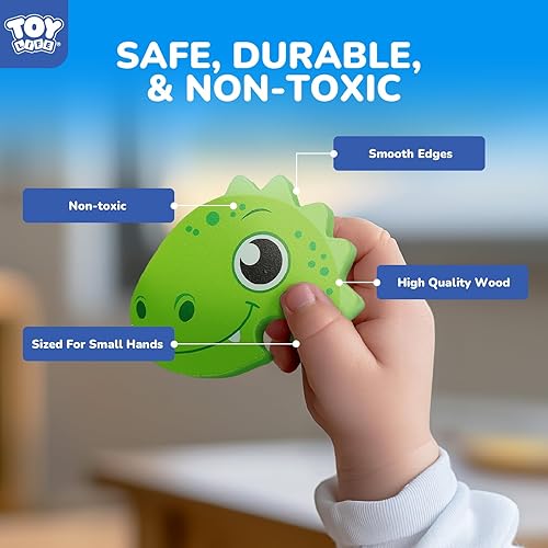 Miniatura 4 de TOY Life - Rompecabezas de madera para niños pequeños de 2 a 4 años, paquete de 6 rompecabezas de dinosaurios para niños pequeños de 1 a 3 años,