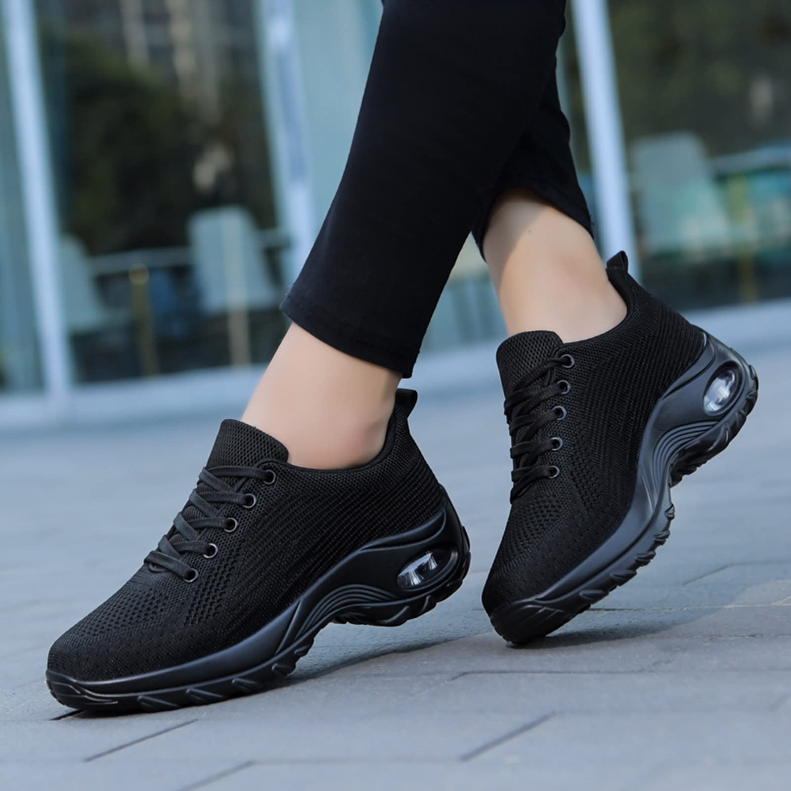 Sneakers da donna estive leggere, sportive da donna, palestra, per interni, in rete, traspiranti, morbide, comode, da jogging, antiscivolo, con cuscino d'aria, con rialzo