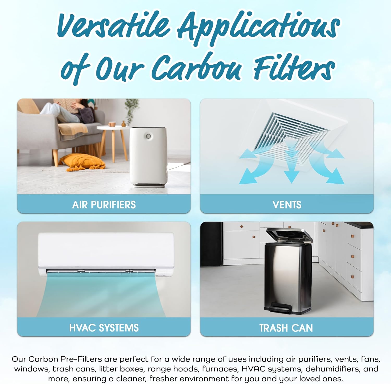 Breathe Naturally Universal Cut To Fit Activated Carbon Air Filter - Replacement Charcoal Air Filters - Carbon Filter Sheet for Air Purifier, Vent Filters & More - Made in USA (Pack of 1, 12x48) - Image 3