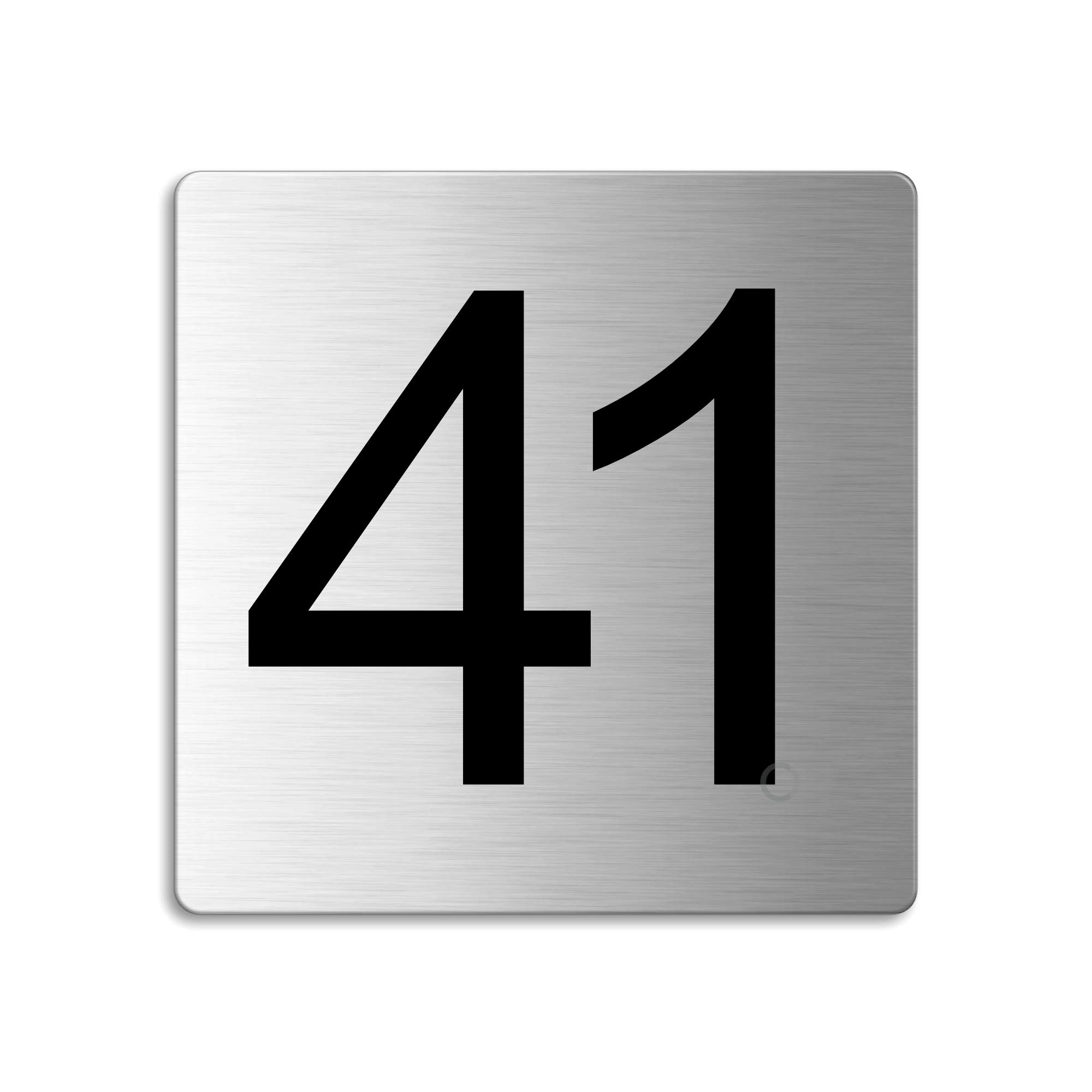 OFFORM Numero Civico In Acciaio Inox - 21, 85x85 Mm, Autoadesivo, Spazzolato, Made In Germany, Nr.48321