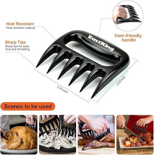 Miniatura 10 de EastKing Juego de accesorios para ahumador, guantes para horno, garras de barbacoa, termómetro de carne y cepillo de silicona para cocinar barbacoa