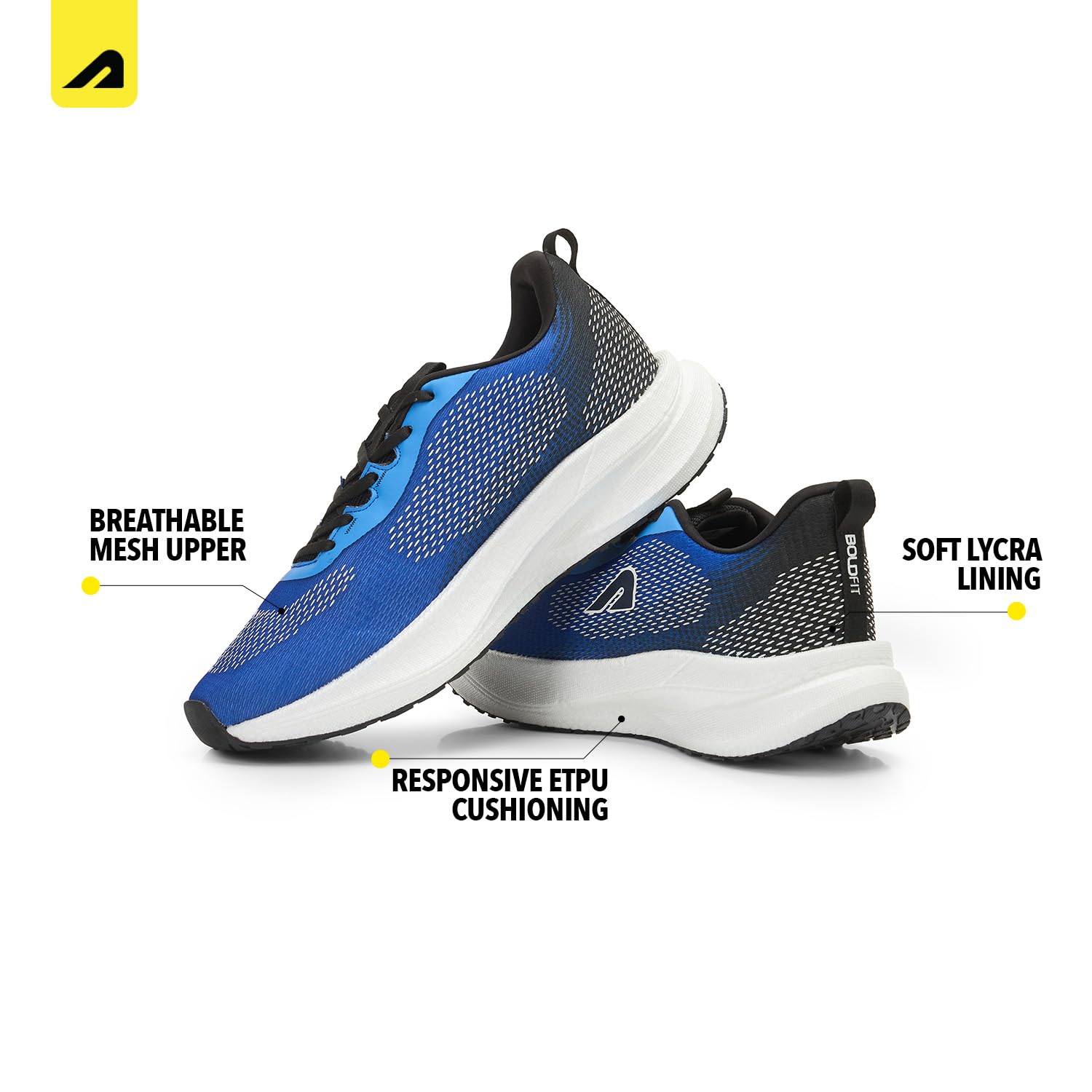 Boldfit Scarpe da corsa da uomo, scarpe sportive da uomo, antiscivolo, con suola morbida, presa extra, scarpe da corsa, jogging, scarpe da ginnastica regolari per uomo, ragazzi e uomini, nero-bianco,