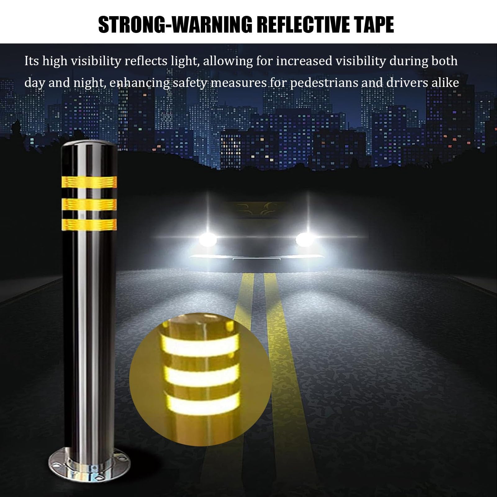 Générique Borne de sécurité Robuste en Acier Inoxydable, barrière Anti-Collision pour parkings et Zones de Circulation, 39,4 x 3 po, Solution Durable pour Usage Commercial et résidentiel (1 Paquet)