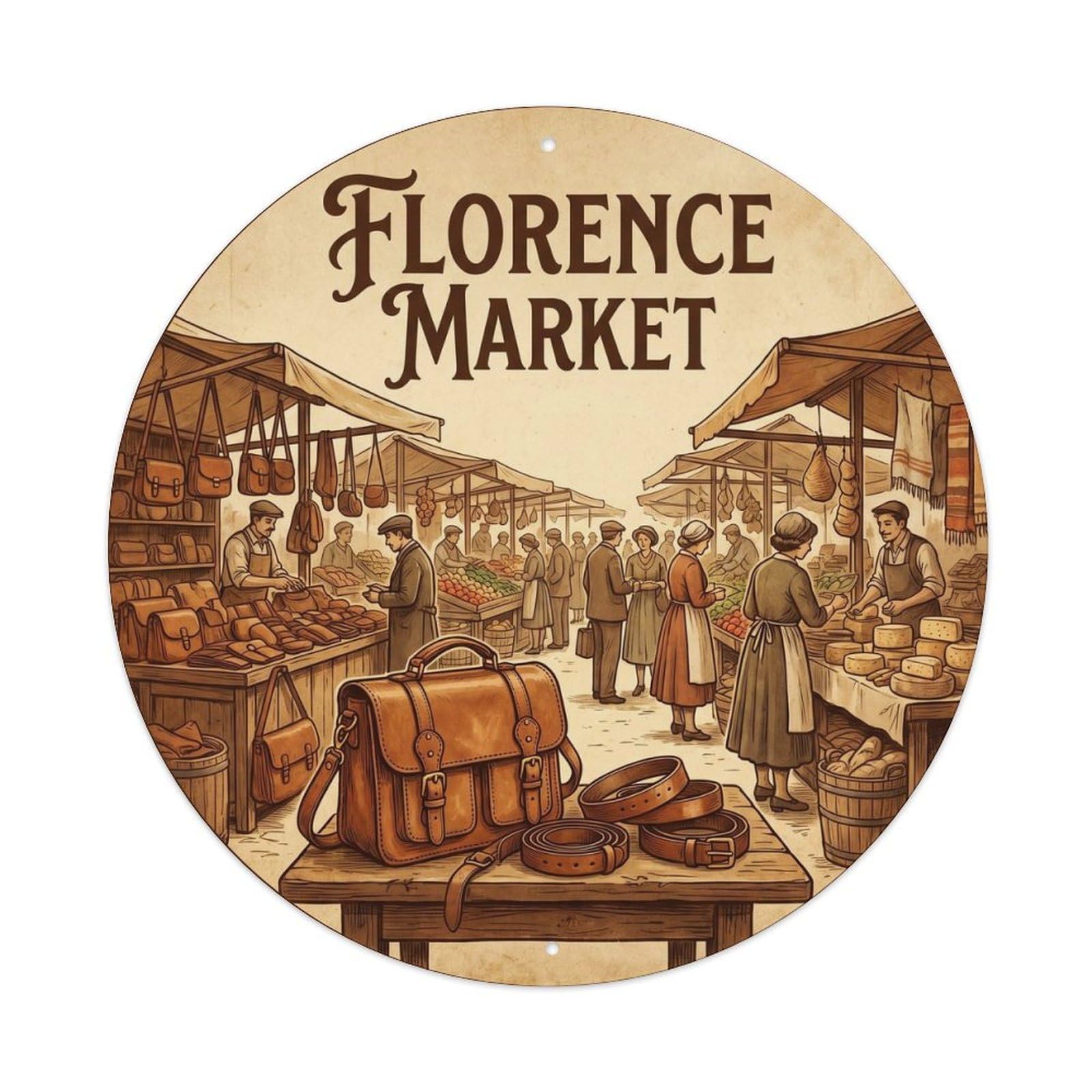 Retro Florence Italy San Heritage Travel Metal Tin Sign
