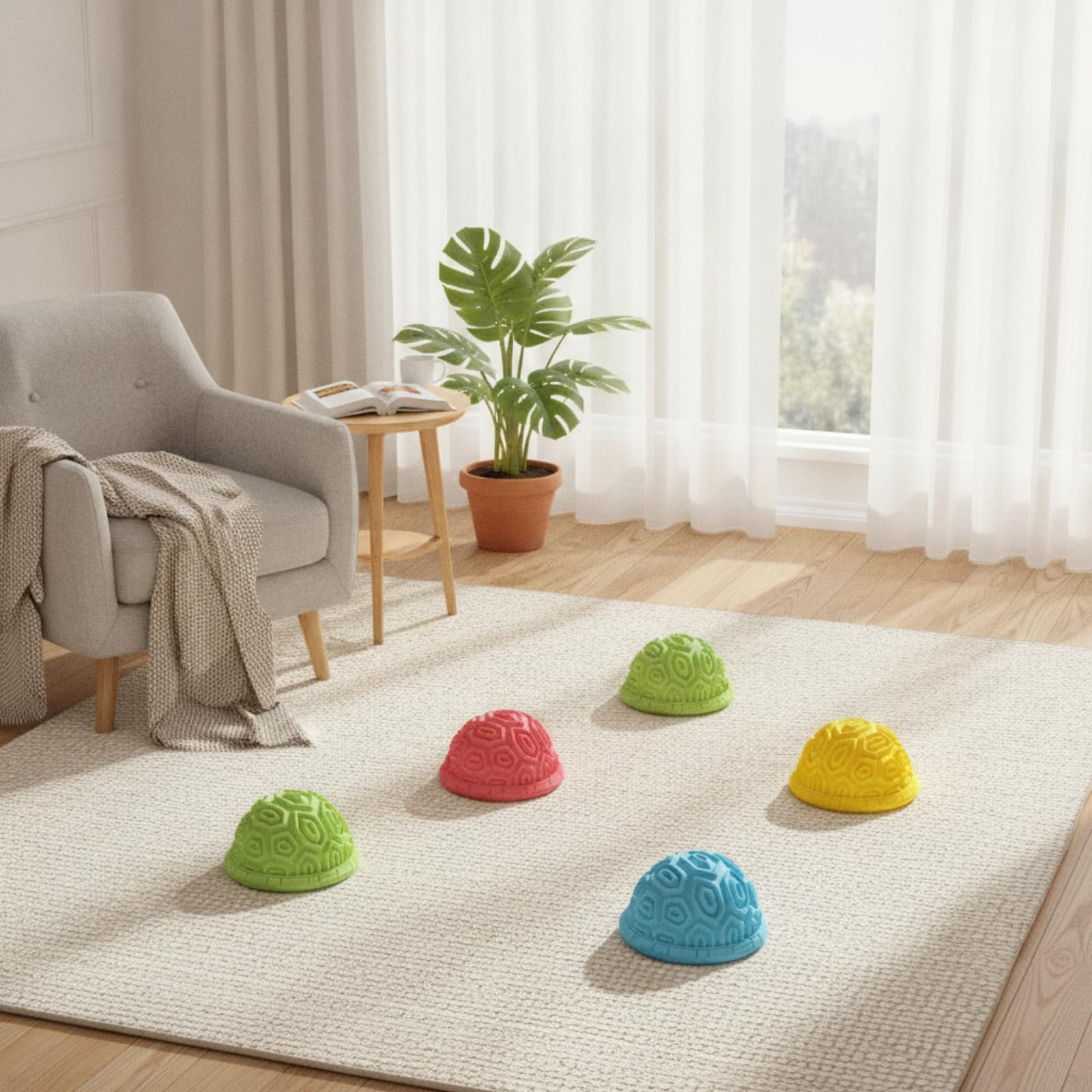 Amagogo 4 Piezas Piedras Paso Interactivo Piedras Equilibrio con Textura, Lavable, para Interiores