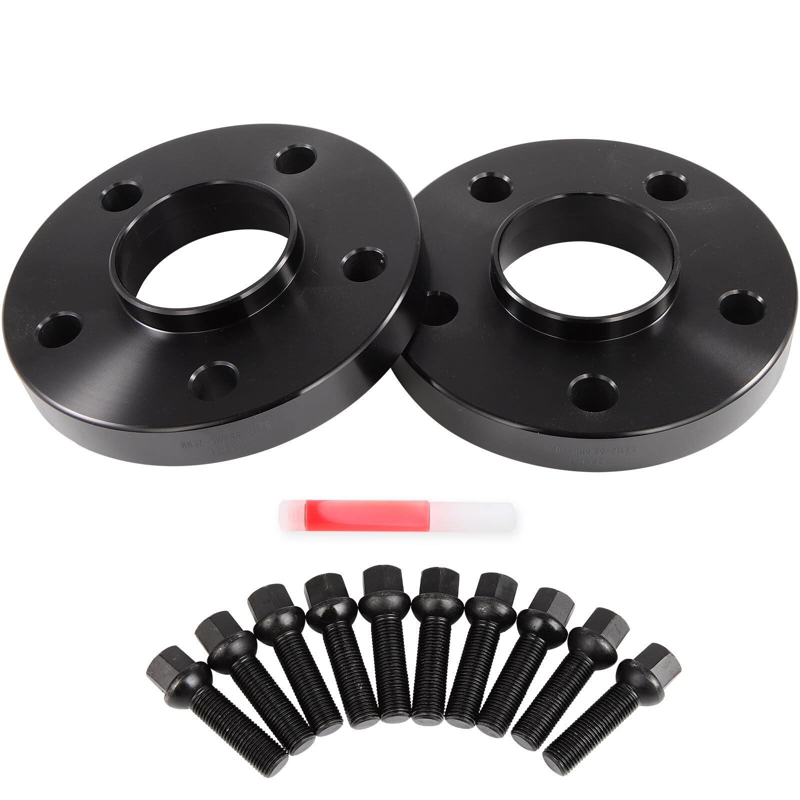SCITOO 2 distanziali per Ruote 5 x 112, Foro da 20 mm, perni da 66,6 mm, 14 x 1,5, distanziali per Ruote a 5 Lug, Adatti per Audi A4 2009-2016, Audi A4 Quattro 2009-2016, Audi A5 2008-2016