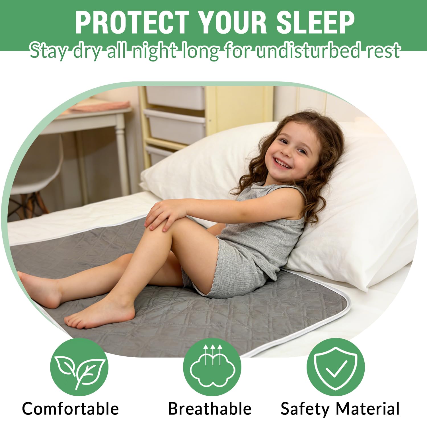 alèse imperméable 2 Pièce, Lavable Alèses Réutilisable pour Incontinenc, Protection lit Incontinence 100X150CM, 4 Couches de Protection, Convient aux Bébé, Enfant, Adulte,Animaux