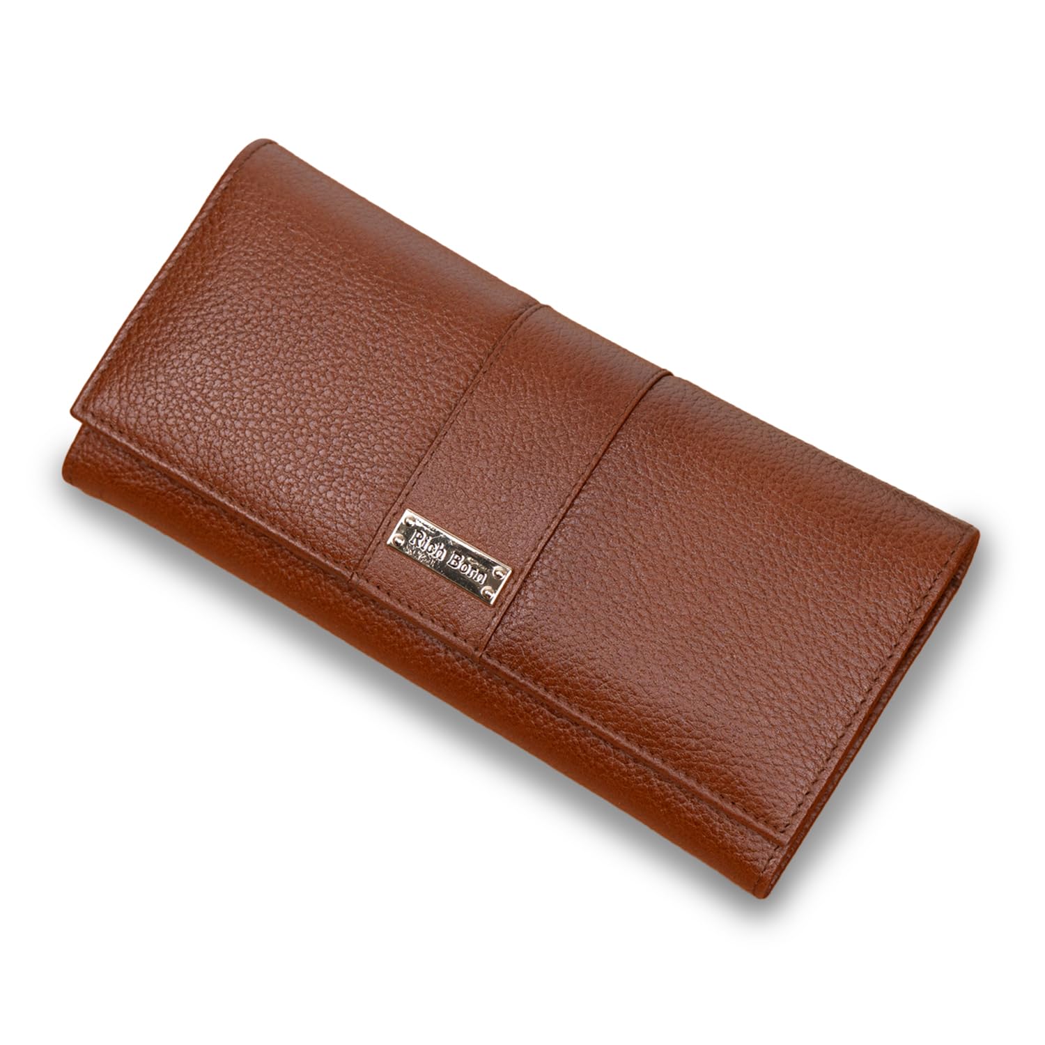 Classic Poise Women’s Genuine Leather Long Wallet | Premium Full Grain Ladies Purse Wallet with Multiple Compartments, Card Holder, Transparent ID Slot, RFID Blocking & Magnetic Closure|Tan-image-23