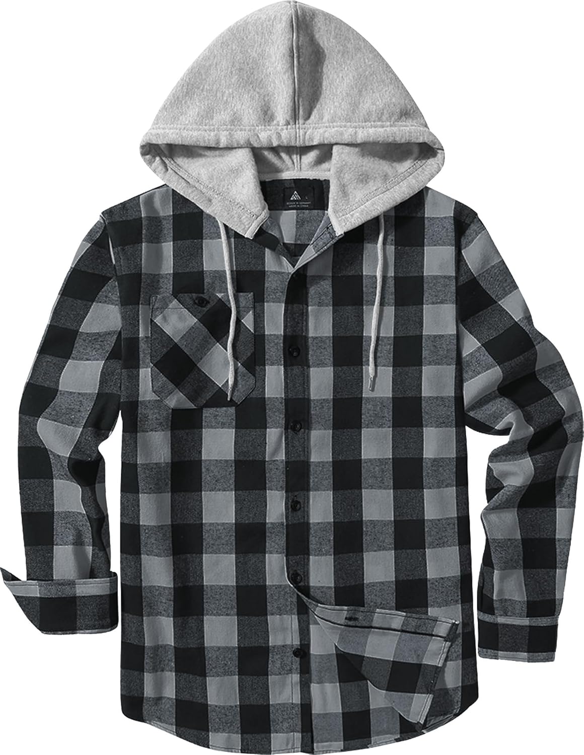 JACKETOWN Men's Flannel Long Sleeve Hoodie Shirts Casual Button Down Plaid Shirt Jackets Stylish with Pocket