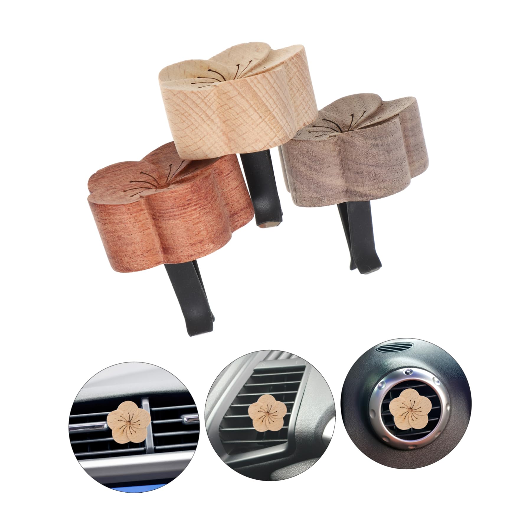 SOLUSTRE 15pezzi Diffusore Profumo Per Auto Legno Clip Per Bocchetta Ventilazione Design Elegante e Portatile Compatibile Con Vari Modelli Di Auto Facile Da Installare e Rimuovere