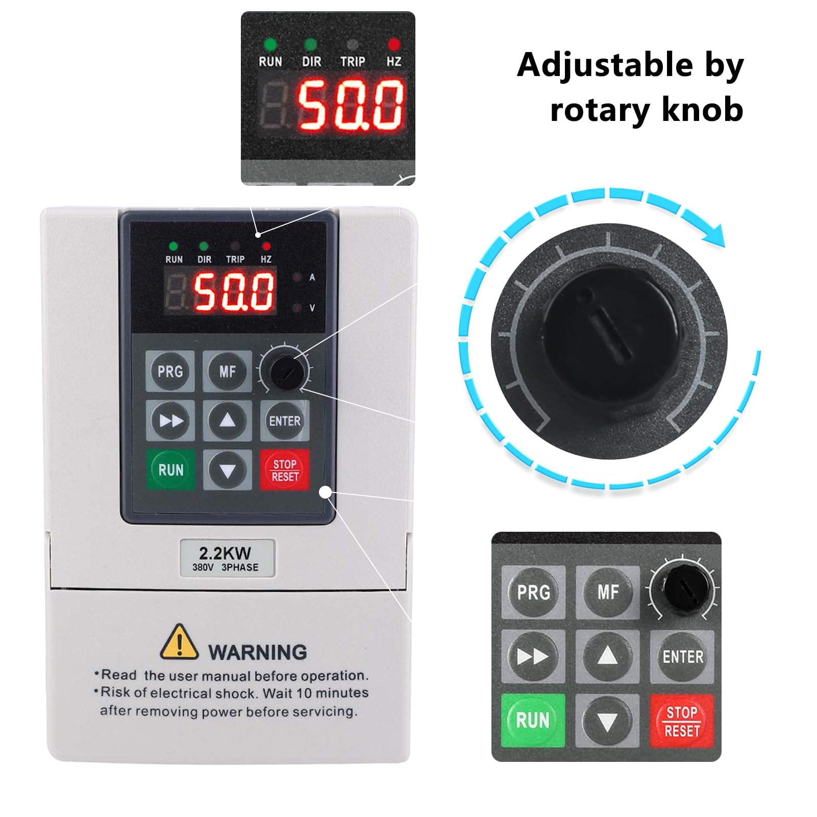 Entrata 220 Uscita 380,2.2kW Variatore di Velocita Motore Ingresso Monofase 220V Uscita Trifase 380V VFD Inverter Variatore di Frequenza Variabile per Controllo Della Velocità del Motore