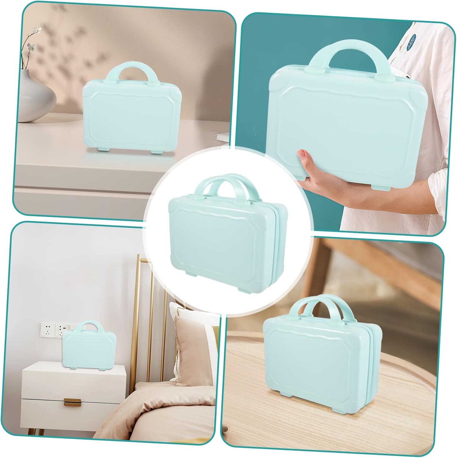 Portable Makeup Carrying Suitcase Lightweight Mini Makeup Case for Travel Stylish and Practical Vanity Organizer Macaron