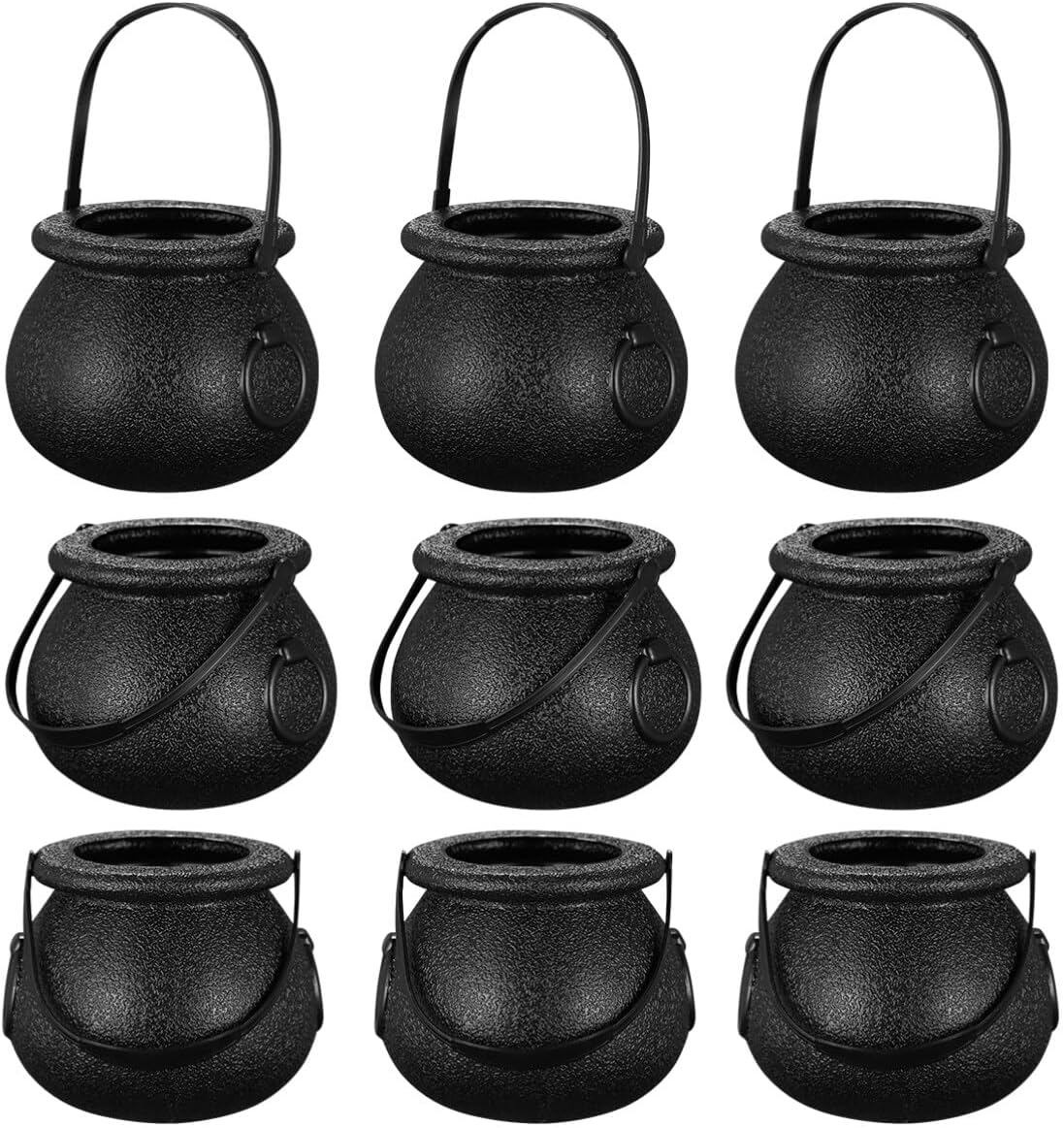 Halloween Bucket 10Pcs Halloween Candy Bucket, Trick or Treat Bucket, Black Cauldron
