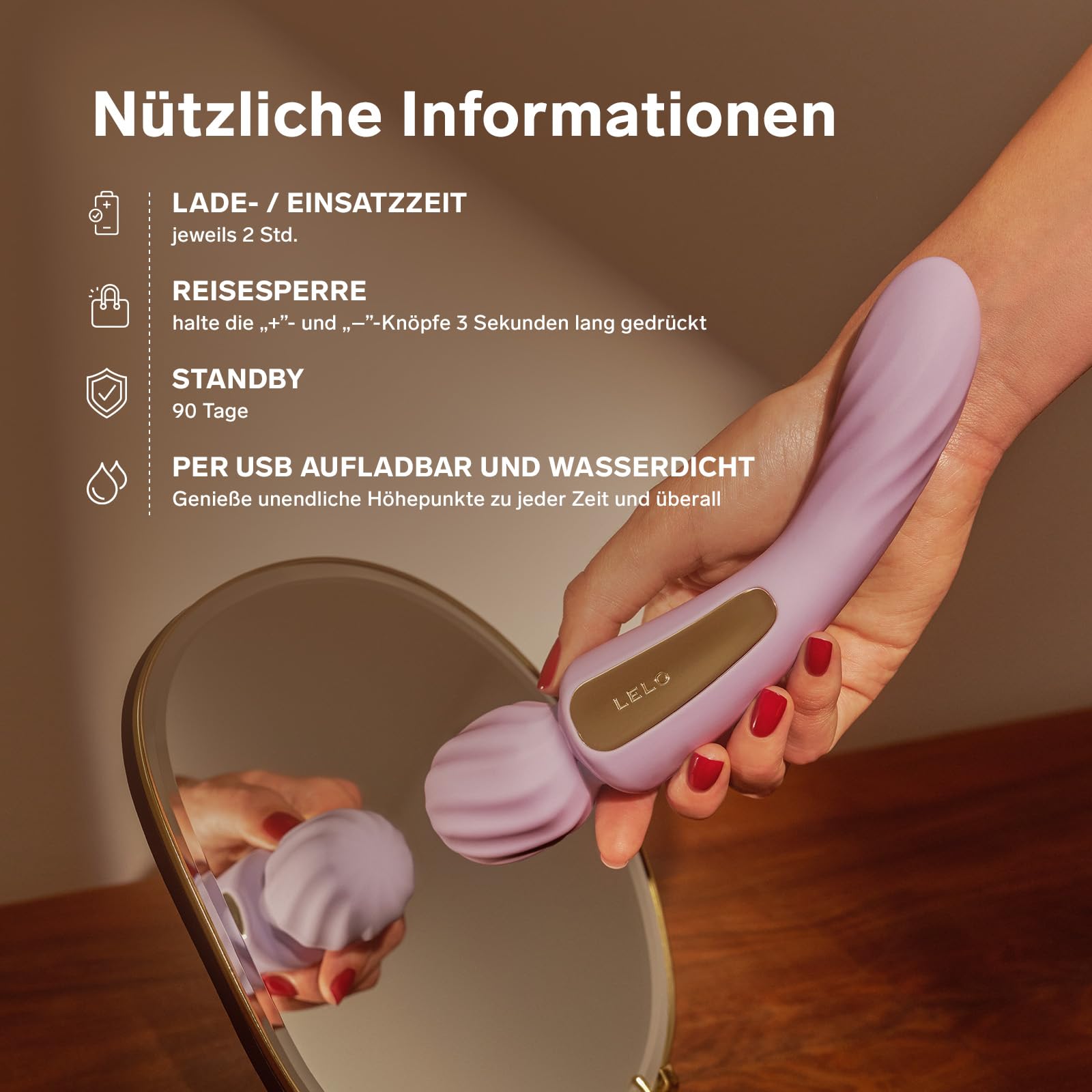 LELO SWITCH Massagestab Sex Spielzeug für die Frau mit Bluetooth-App und 12 Lusteinstellungen, Dildo Vibrator, Vibratorensets für Frauen Klitoris Sexspielzeug Frau, Sex Toy, Doppelvibrator (Lilac)
