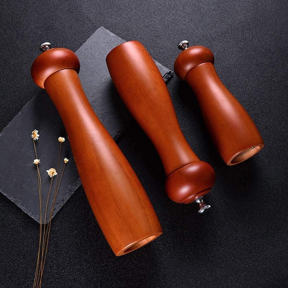 Młynek do soli i pieprzu, młynek do pieprzu, drewniany młynek do soli, drewniany ręczny młynek do soli i regulowany młynek do przypraw (2szt.-8'' młynek do soli młynek do soli i pieprzu) (8'')