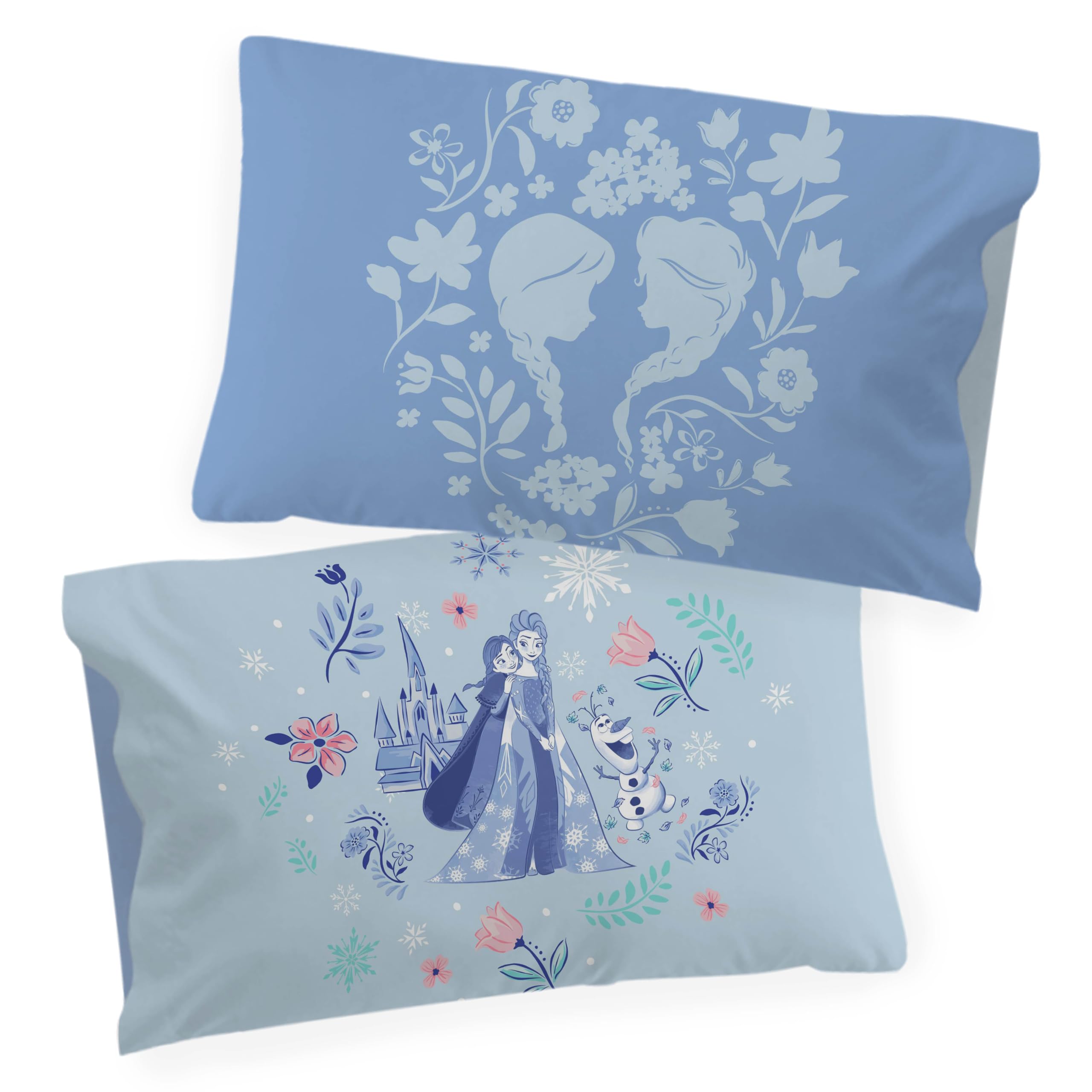 Jay Franco Kids Disney Frozen Set copripiumino - Biancheria da letto super morbida con federa, SOLO COPERTA, piumone non incluso, blu, 2 pezzi singolo