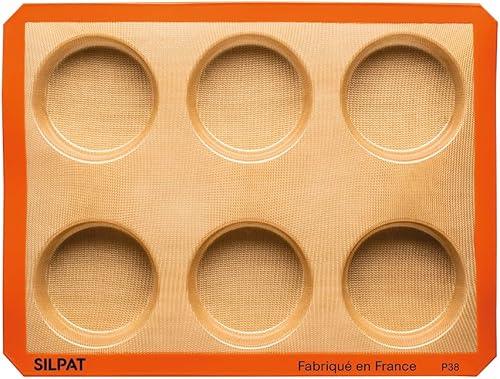 Silpat Molde redondo grande para mini tartas, 6 agujeros