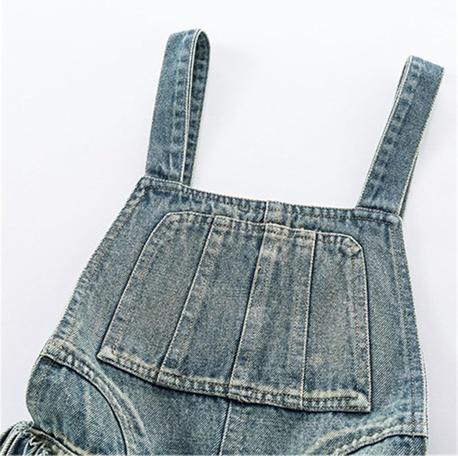 Teen Girls Denim Overalls Loose Denim Jumpsuits Sleeveless Rompers 𝗕𝗶𝗯 Overalls Wide Leg Long Pants Cute Dungarees