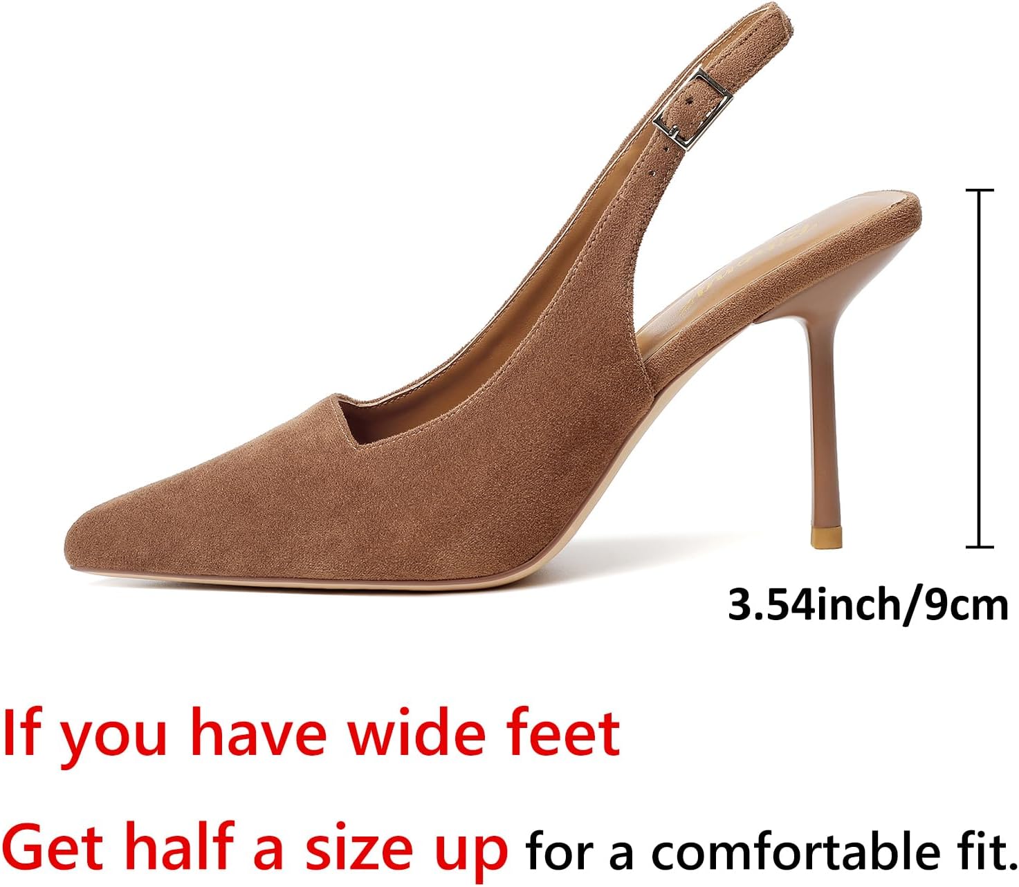 RIBONGZ Sexy Slingback Pumps Elegant Dressy Heels for Women Closed Toe Pointy High Heels Wedding Bride Prom Party Evening Shoes - Image 4
