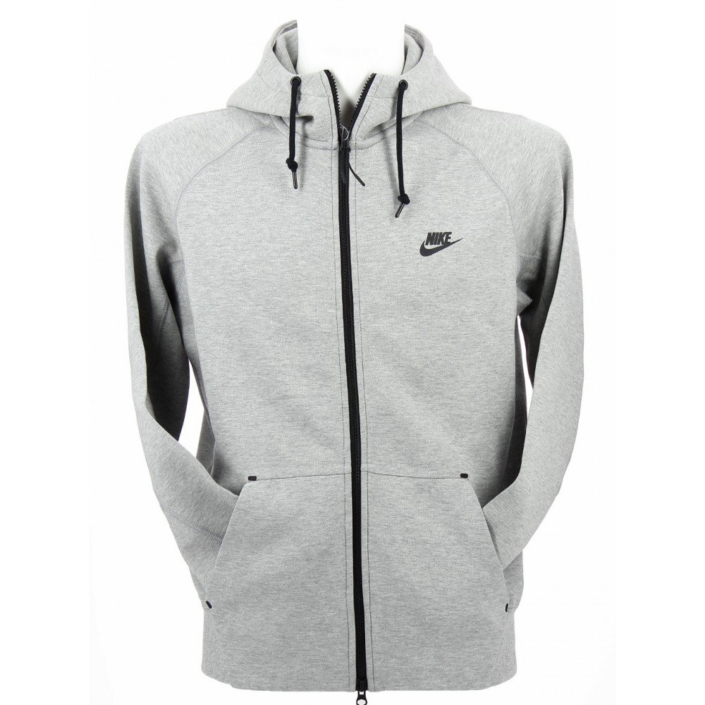 NIKE Tech Fleece Aw77 Full Zip Hoody Dark Grey Heather 559592-063 Large