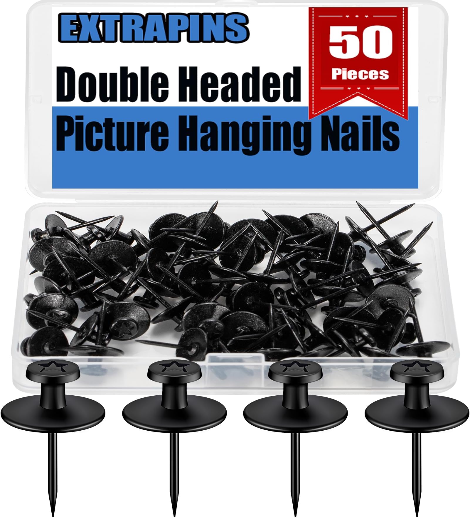 50 Pieces Double Headed Picture Hangers Nails