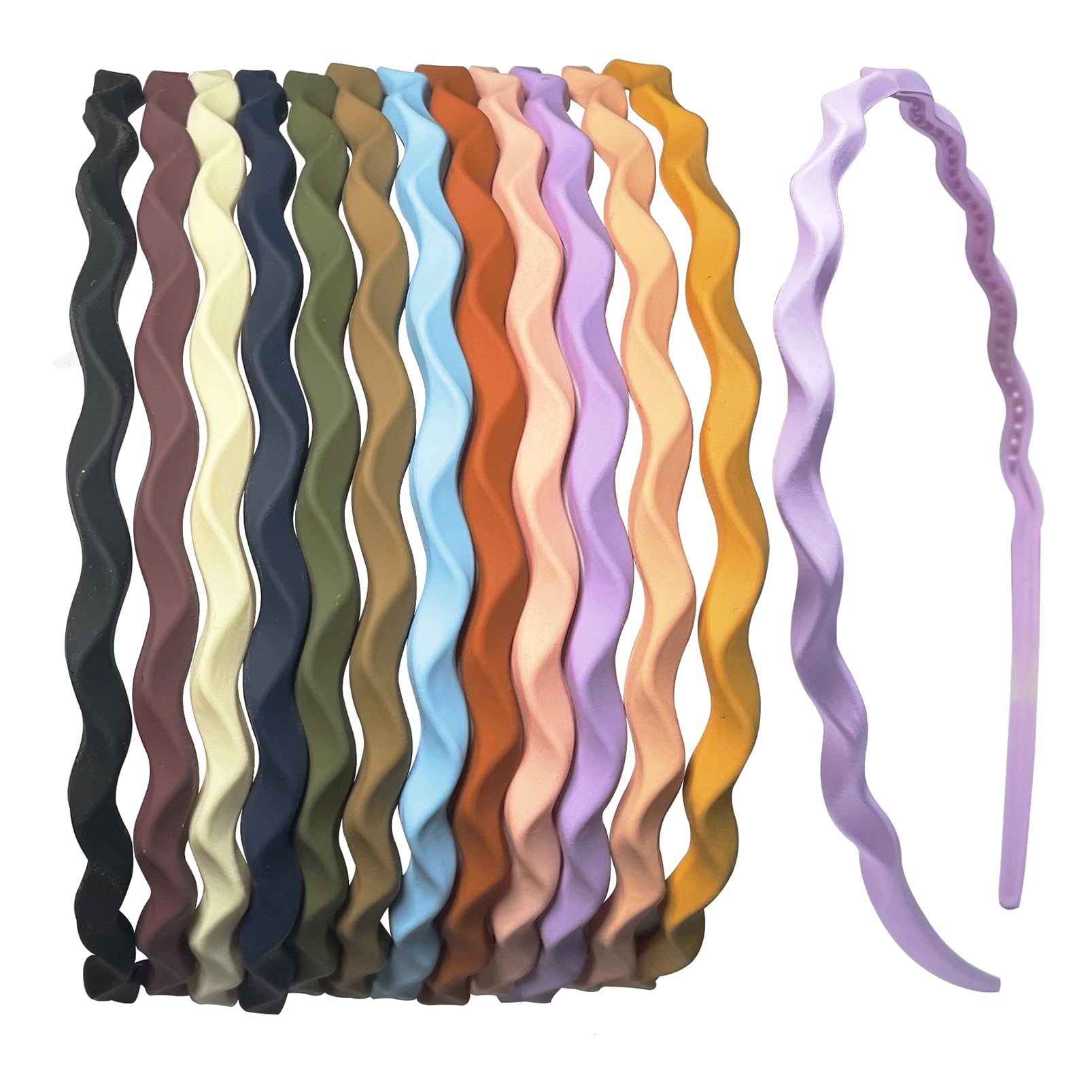 Springtime 12pcs Thin Headbands for Girls Women Colorful Skinny Plastic Hairbands 5mm Hard Teeth Head Band For Kids Hair Accessories for Teens