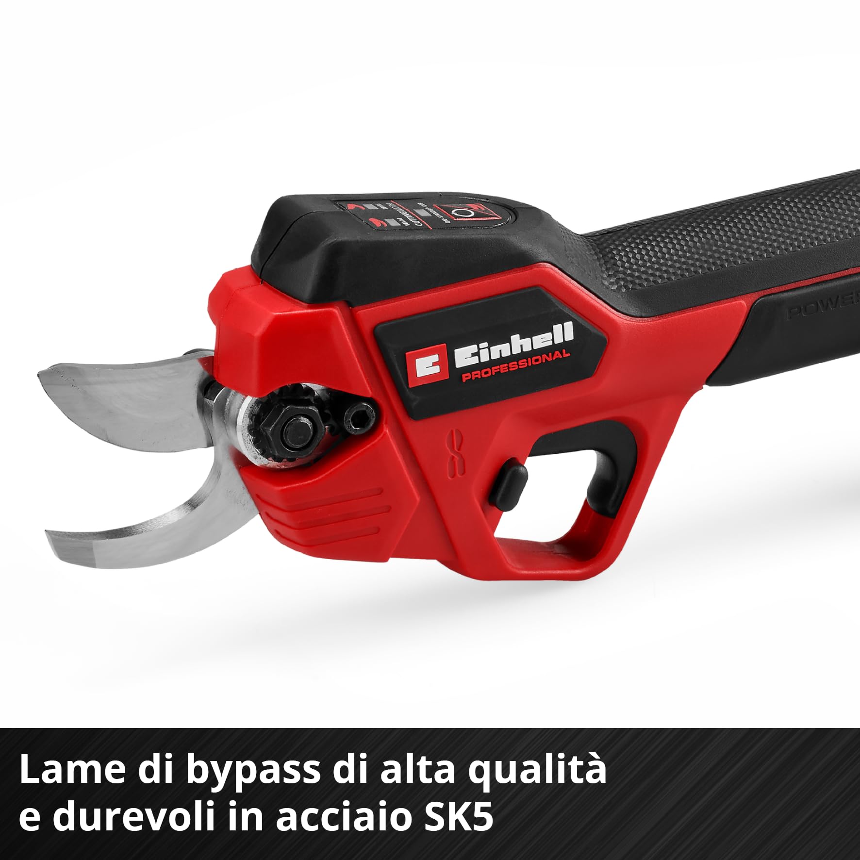 Forbici a batteria GP-LS 18/28 Li T BL-Solo Power X-Change Einhell Professional (18 V, manico telescopico per lavorare a 3,8 m di altezza, rami fino a 28 mm di spessore, lame bypass, senza batteria)